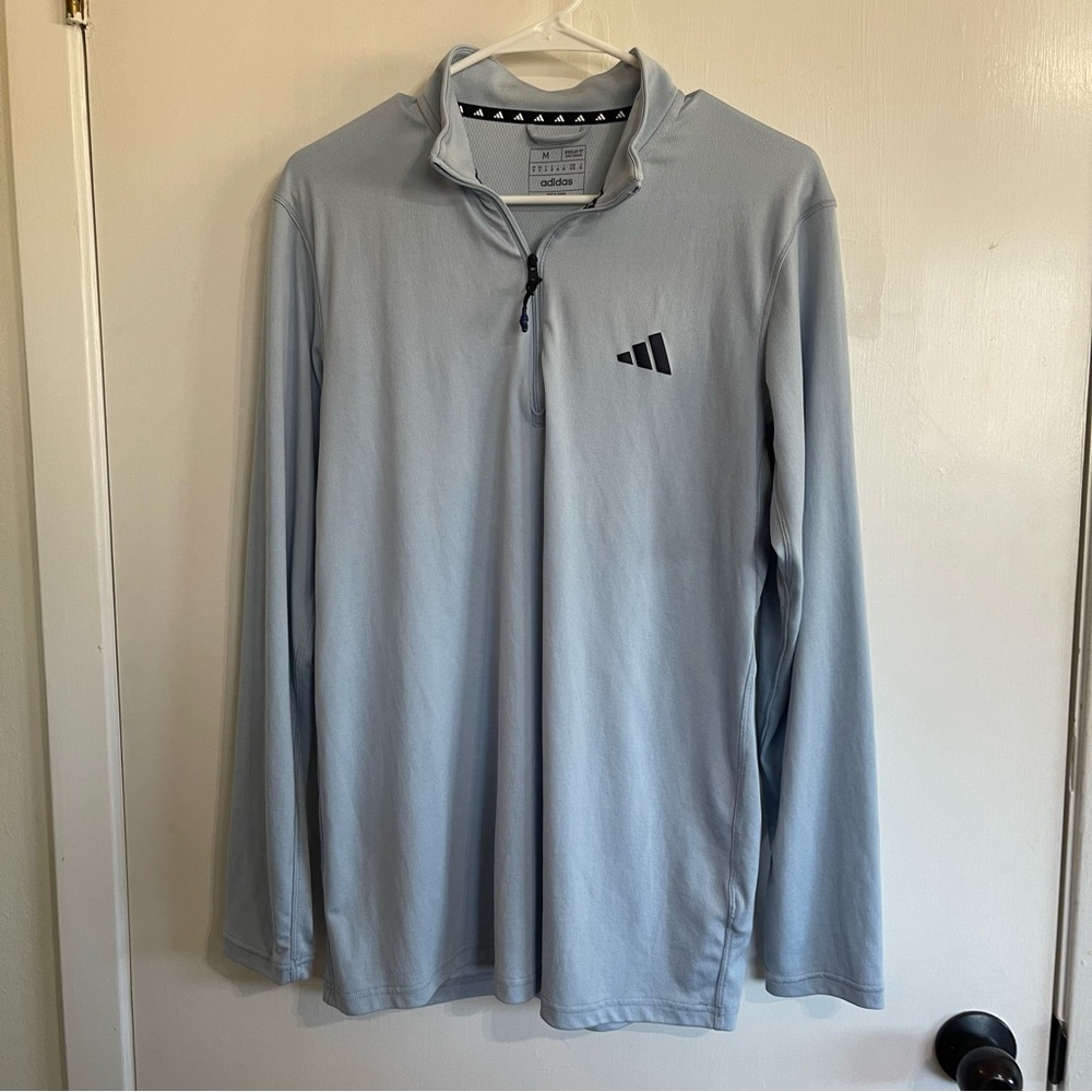 Adidas Light Blue Quarter-Zip Pullover